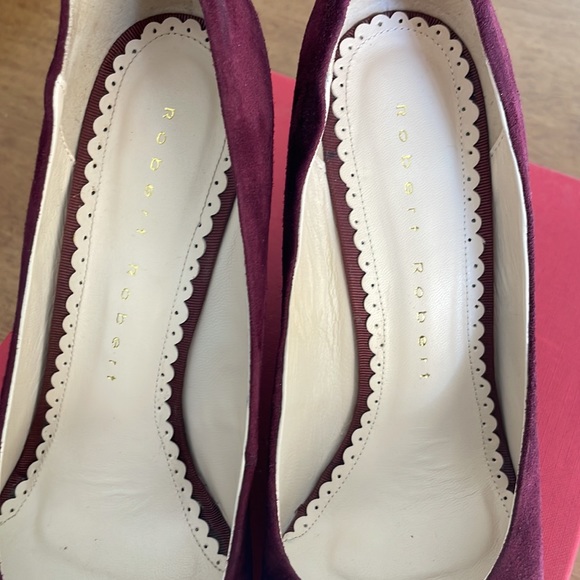 Robert Robert all leather kid suede shoes in a gorgeous burgundy colour size 41 - Picture 6 of 8